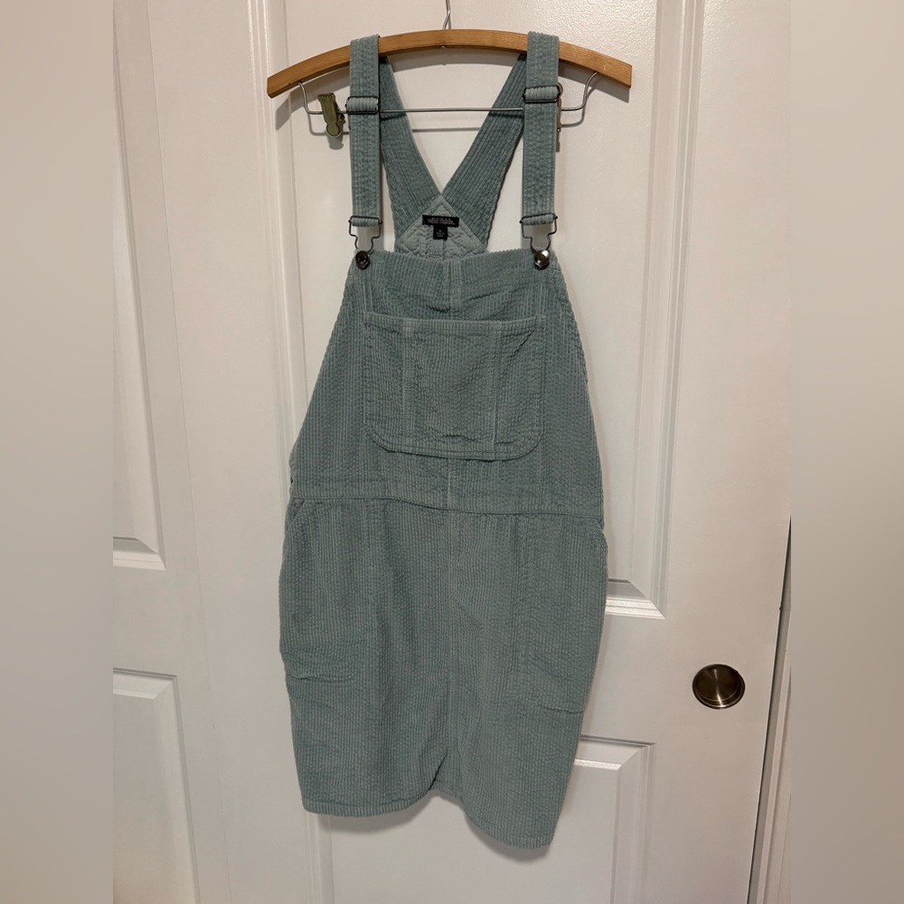 Corduroy Sage Green Overall Dress